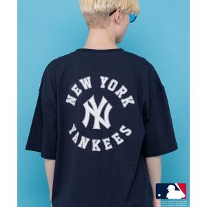 メンズ tシャツ Tシャツ MLB エムエルビー ロゴ ワッペン 刺繍 バック サークル クルーネック 半袖 Tシャツ ティーシャツ｜zozo