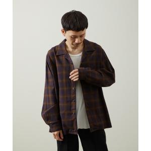 メンズ シャツ ブラウス And A アンドエー / WOOL BLEND OPEN COLLAR L/S CHECK SHIRT JACKET ウー｜zozo