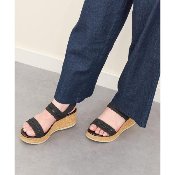 厚底 サンダル 「ITALIAN SHOEMAKERS」ラインストーンリボン厚底サンダル(94250...