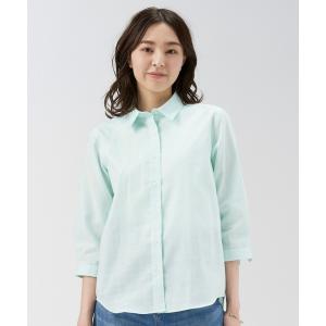 ブラウス シャツ 「Pitta Re:)」ふわっとガーゼシャツ 七分袖 綿100% レディースカジュアルシャツ レディース