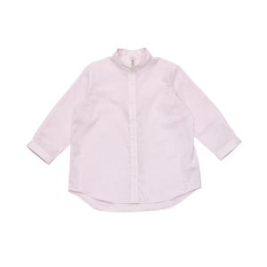 ブラウス シャツ 綿100% Wガーゼ スタンドカラー 七分袖カジュアルシャツ レディース
