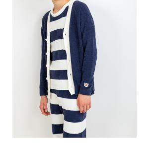 パジャマ 「PAUL＆JOE」　編立てニット 無地 カーディガン メンズ