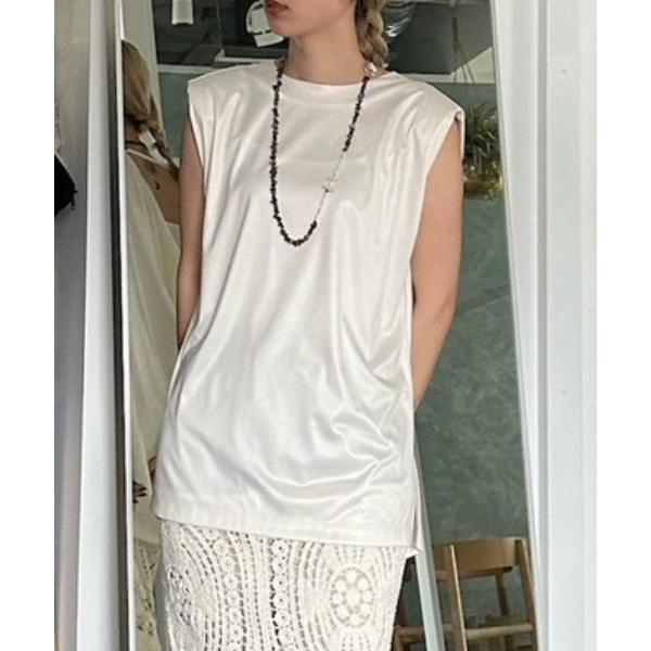 tシャツ GLOSSY BACK DRAPE TANK TOP レディース