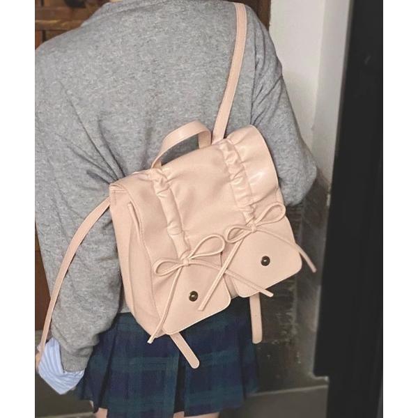 デイバック リュック リボンスクエアリュック レディース
