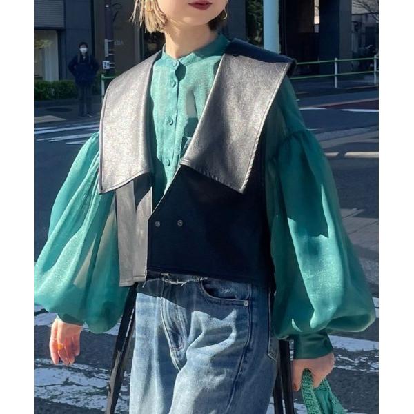 ブラウス シャツ VOLUM SLEEVE SHORT SHIRT レディース