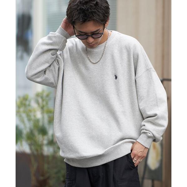 「U.S. POLO ASSN.」 スウェットカットソー LARGE ライトグレー メンズ