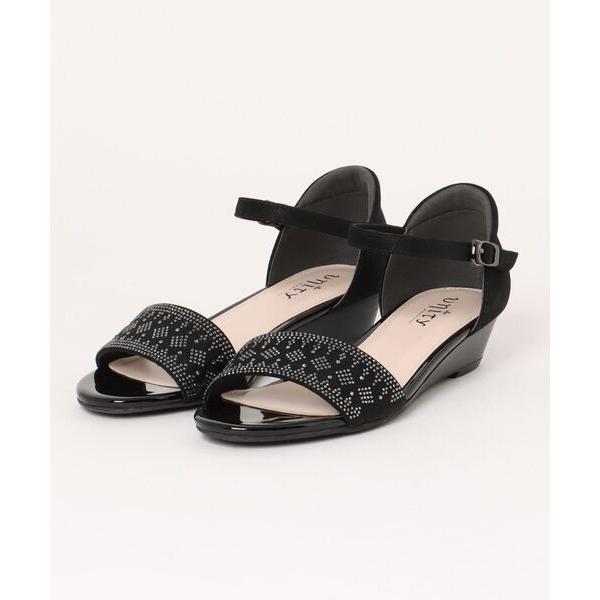 サンダル アンクルストラップウェッジサンダル レディース