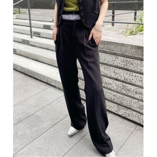 スラックス パンツ LOGO TAPE TRUNKS LAYERED PANTS レディース