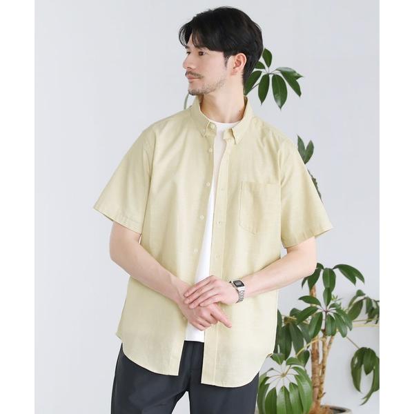 シャツ コットンスラブ半袖ボタンダウンシャツ メンズ
