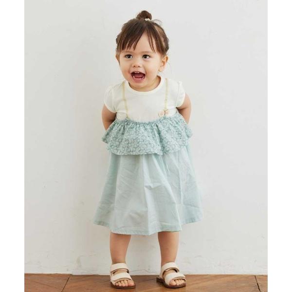 ワンピース 「Hoppetta(ホッペッタ)」ちょうちょ刺繍 半袖キャミドレス　80cm・90cm・...