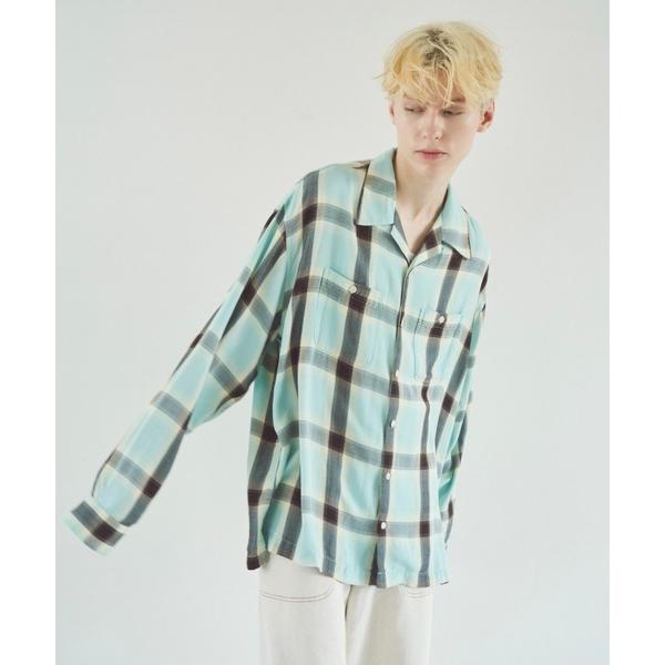 シャツ Rayon ombre original check shirts / レーヨン100%オン...