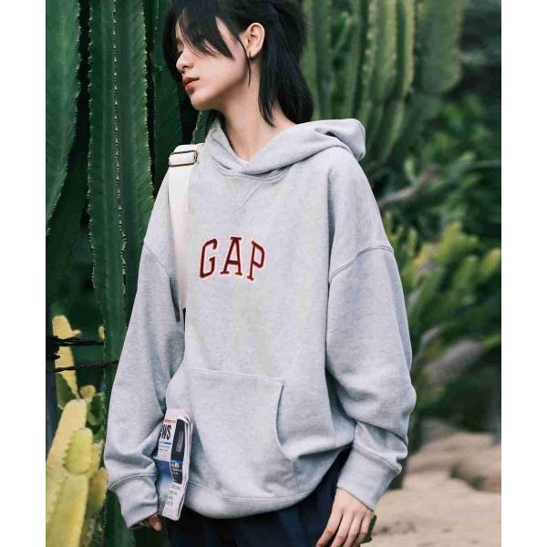 「GAP」 プルオーバーパーカー L グレー メンズ