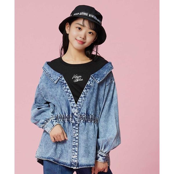 「VIVIAN BLUE」 「KIDS」長袖ブラウス 140 ブルー キッズ