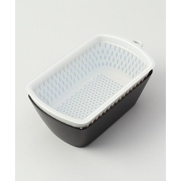 キッチン フタ付き チリトリ ザルボウル カク BK