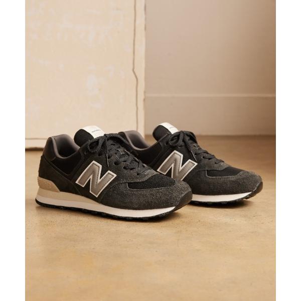 「New Balance」 ローカットスニーカー 24.0cm ブラック×グレー メンズ