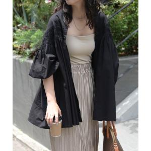 ＆HALF ブラウス シャツ ピンタックフレアブラウス/チュニック（インド