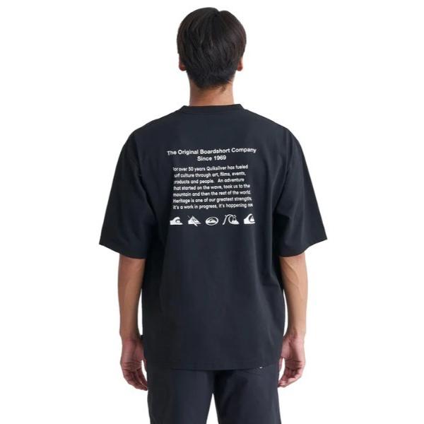 tシャツ HI STORY ST/クイックシルバーワンポイントロゴ半袖バックプリントTシャツ メンズ