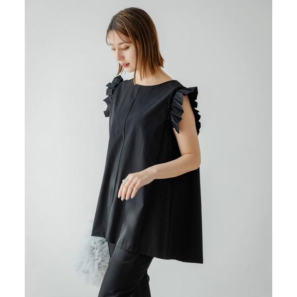 ラッシュガード フリルトップス＆スリットパンツ/ラッシュガードセット「UVケア」「水陸両用」「ウォッ...