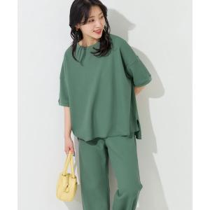 セットアップ 限定展開　ミニ ワッフル クルーT × イージーパンツ セットアップ（Tシャツ・ワイドパンツ） レディース