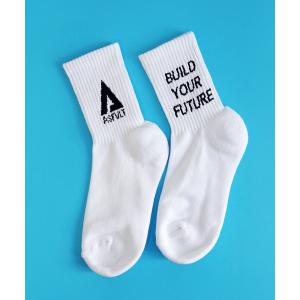 靴下 ASFVLT (アスファルト) / ロゴデザインソックス 靴下 レディース