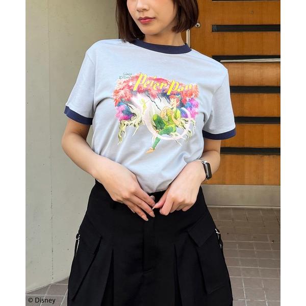 tシャツ 半袖 「Disney/ディズニー/ピーター・パン」ヴィンテージ風アートリンガーTシャツ レ...