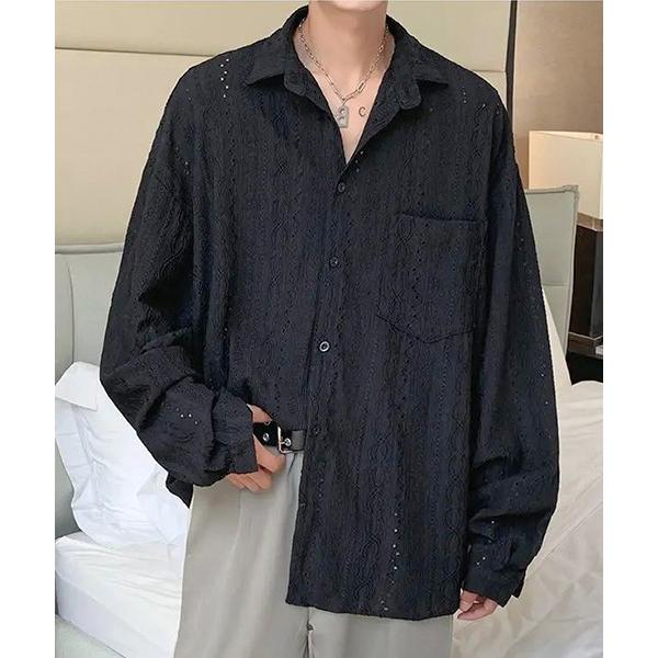 シャツ /WARAIJOGO/ビッグシルエット レースシャツ/シアーシャツ メンズ レディース