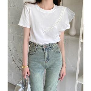 tシャツ Tシャツ レディース フリルTシャツ