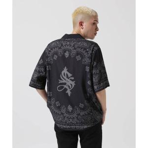 シャツ a.p.o.v. ビッグペイズリーオーバーサイズオープンカラーシャツ
