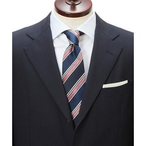 ネクタイ 「CRICKET」クリケットトラッド経糸ポリエステル緯糸シルクストライプネクタイ