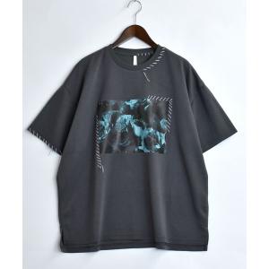 tシャツ Tシャツ メンズ abstract painting hand stitch double knit T-shirt/抽象画 プリント ハン｜zozo