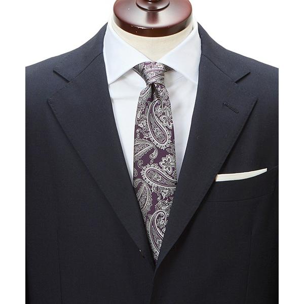 ネクタイ 「CRICKET」クリケットトラッド経糸ポリエステル緯糸ペイズリー柄ネクタイ