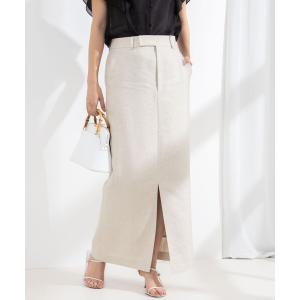 スカート 「セットアップ対応」ラメリネンタイトスカートの商品画像