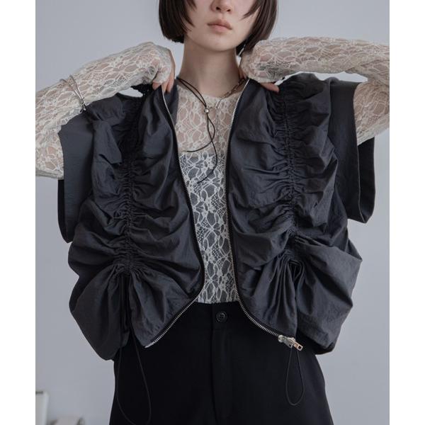 ベスト ジレ サイドドロストZIPベスト/新色追加 レディース