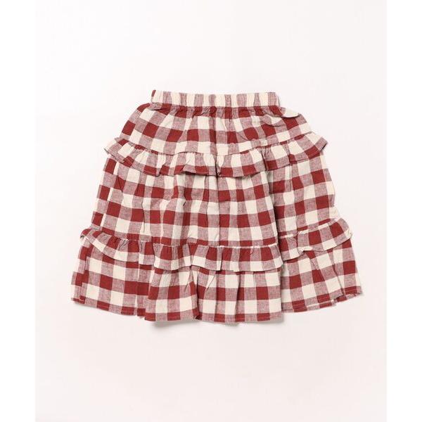 ベビー /Rylee＋Cru/RUFFLED MIDI SKIRT || RUBY PLAID