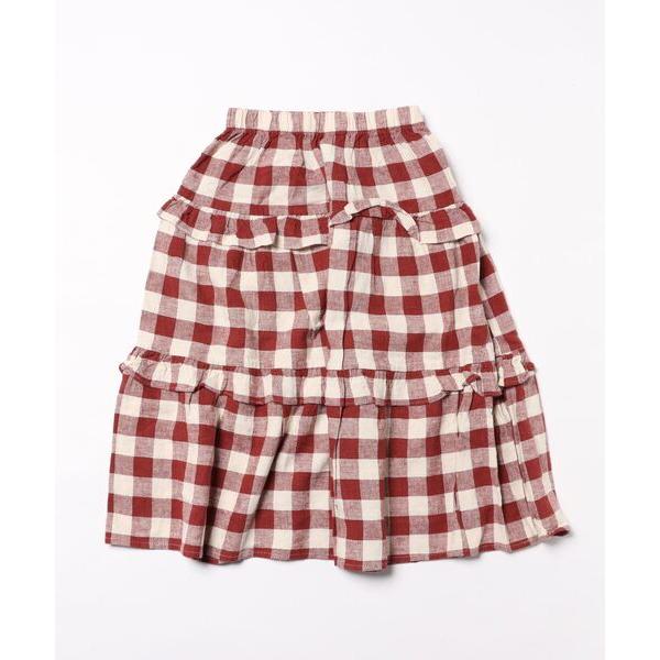 ベビー Rylee＋CruRUFFLED MIDI SKIRT || RUBY PLAID