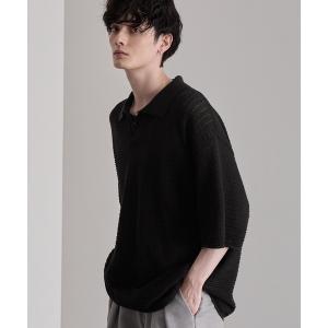 ポロシャツ メンズ ルーズシルエット2WAYスキッパーニットポロシャツ｜ZOZOTOWN Yahoo!店