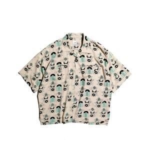 シャツ ブラウス メンズ O.K / オーケー VINYL RAYON SHIRTS (EXCLUSIVE) 総柄 レーヨン 半袖シャツ｜zozo