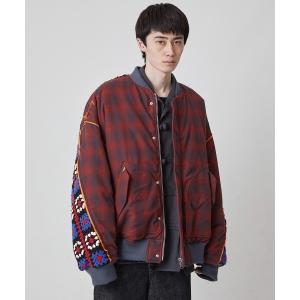 ジャケット MA-1 メンズ DISCOVERED PENDLETON CROCHET SLEEVE MA-1｜zozo