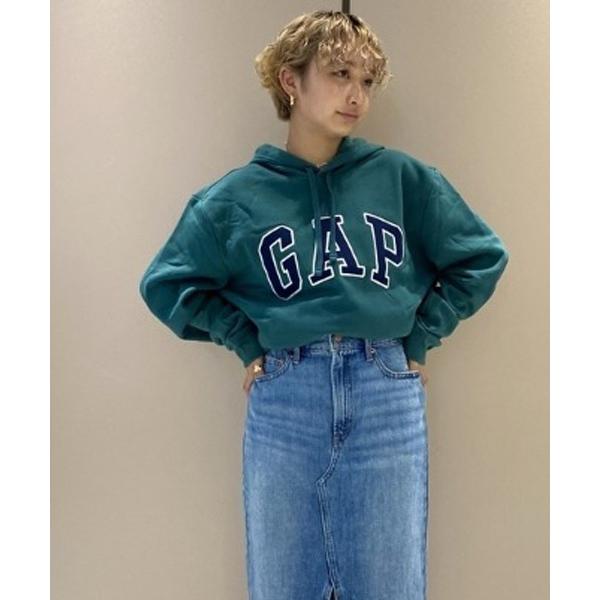 「GAP」 プルオーバーパーカー M グリーン メンズ