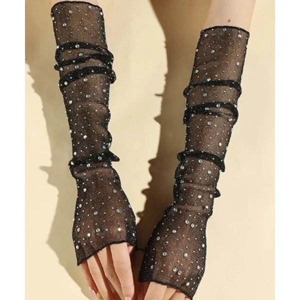 アームカバー 「resonance」きらきらビジュー ラメ アームカバー/アームウォーマー「UV対策...