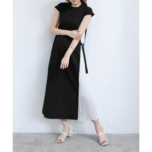 VENCE EXCHANGE ワンピース ウエストタックノースリーブワンピース