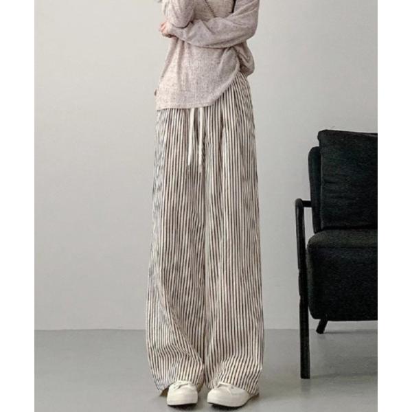 パンツ ピンストライプリラックスパンツ レディース