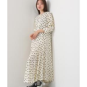 ワンピース レーヨンバンドカラー裾フレアワンピースの商品画像