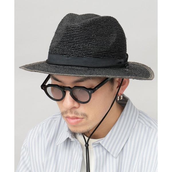 帽子 ハット ラフィア 細編み ワイドブリム ブレードハット メンズ レディース
