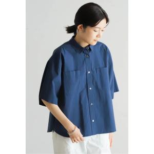 ブラウス シャツ ハイカウントワッシャー　半袖シャツ レディース