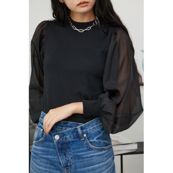 「AZUL BY MOUSSY」 長袖カットソー MEDIUM ブラック レディース