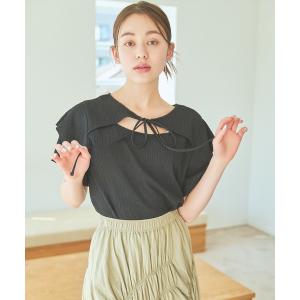 tシャツ Tシャツ レディース リボンシャーリングプルオーバー　121027｜ZOZOTOWN Yahoo!店