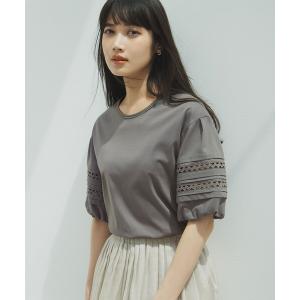 tシャツ Tシャツ レディース 「洗える」 アイレットジャージー パフスリーブ カットソーの商品画像