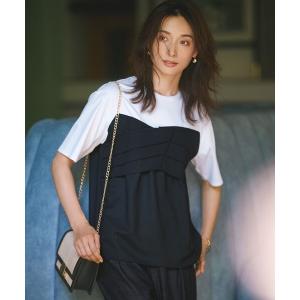 23区 tシャツ 「洗える」コットンポンチコンビジャージー