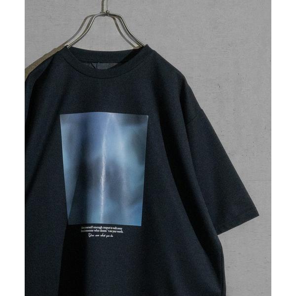 tシャツ 「a」シルクタッチポンチ アブストラクトプリント BIG TEE メンズ レディース